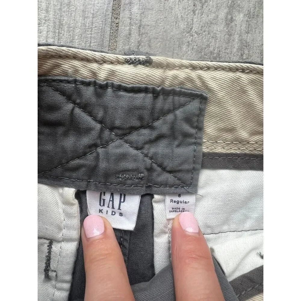 GAP Kids Boys Ranger Cargo Shorts NEW Shadow Gray Casual Cotton 8 Regular